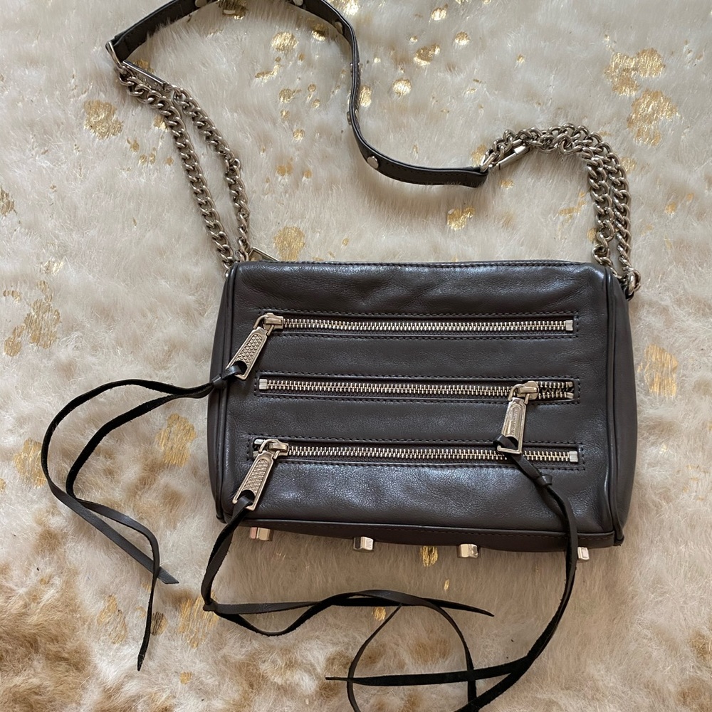 Rebecca Minkoff Moto 3 Zip Crossbody Bag, GRAY